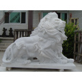 Life Size White Marble Lion statue for sale