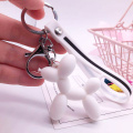 Cartoon Balloon Dog Keychain Colorful Soft Rubber PVC Lovely Dog Keychains For Women Key Chain Car Key Ring Bag Pendant Jewelry
