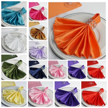 100pcs\lot Wedding Napkins Satin Handkerchief Cloth Table Napkin Wedding Table Decoration Home Textiles