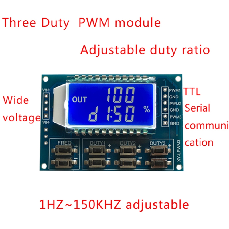 Signal Generator PWM Pulse Frequency Duty Cycle Adjustable Module LCD Display