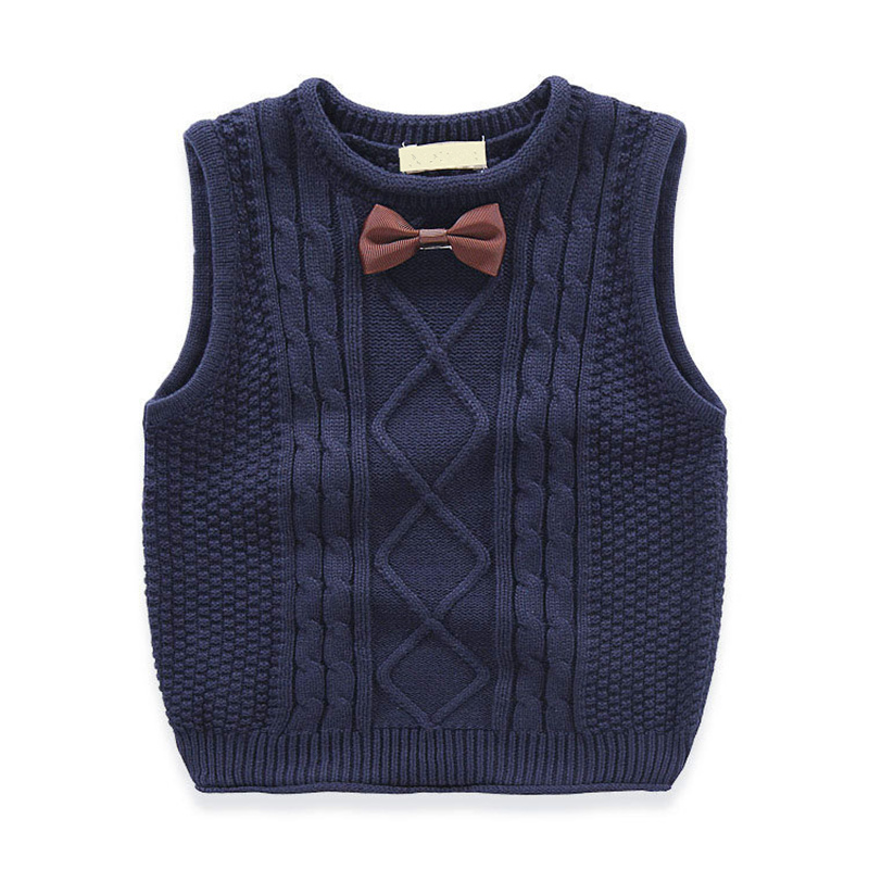 Fashion Spring Autumn Knitted Casual Boys Sweaters Vest Baby Boys Preppy Style Vest Kids Outerwear Waistcoat Children Knitwear