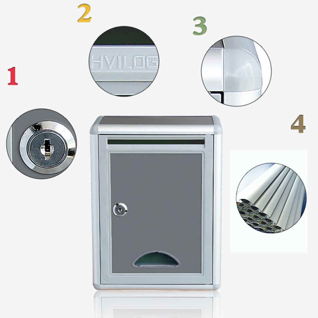 Modern Style Wall Mount Lockable Mailbox Outdoor Parcel/ Suggestion Box