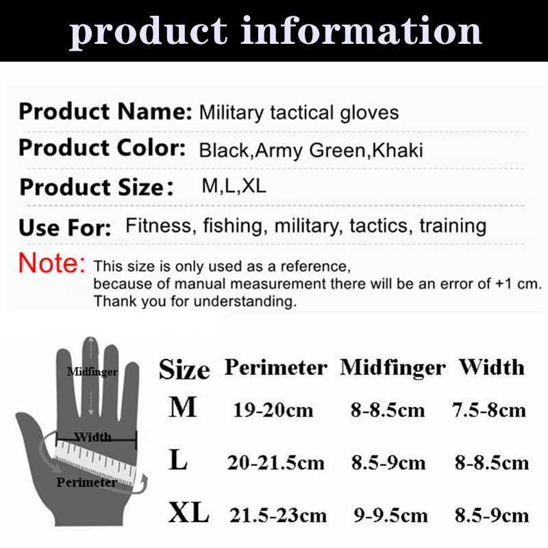 Military Tactical Gloves Army Full Finger Gloves Outdoor Paintball Airsoft Shooting Fishing Riding Hunting Hiking Men Gloves