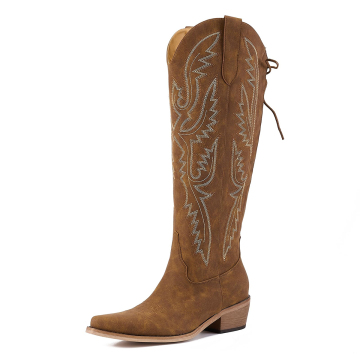 Women's wide-knee cowboy boots