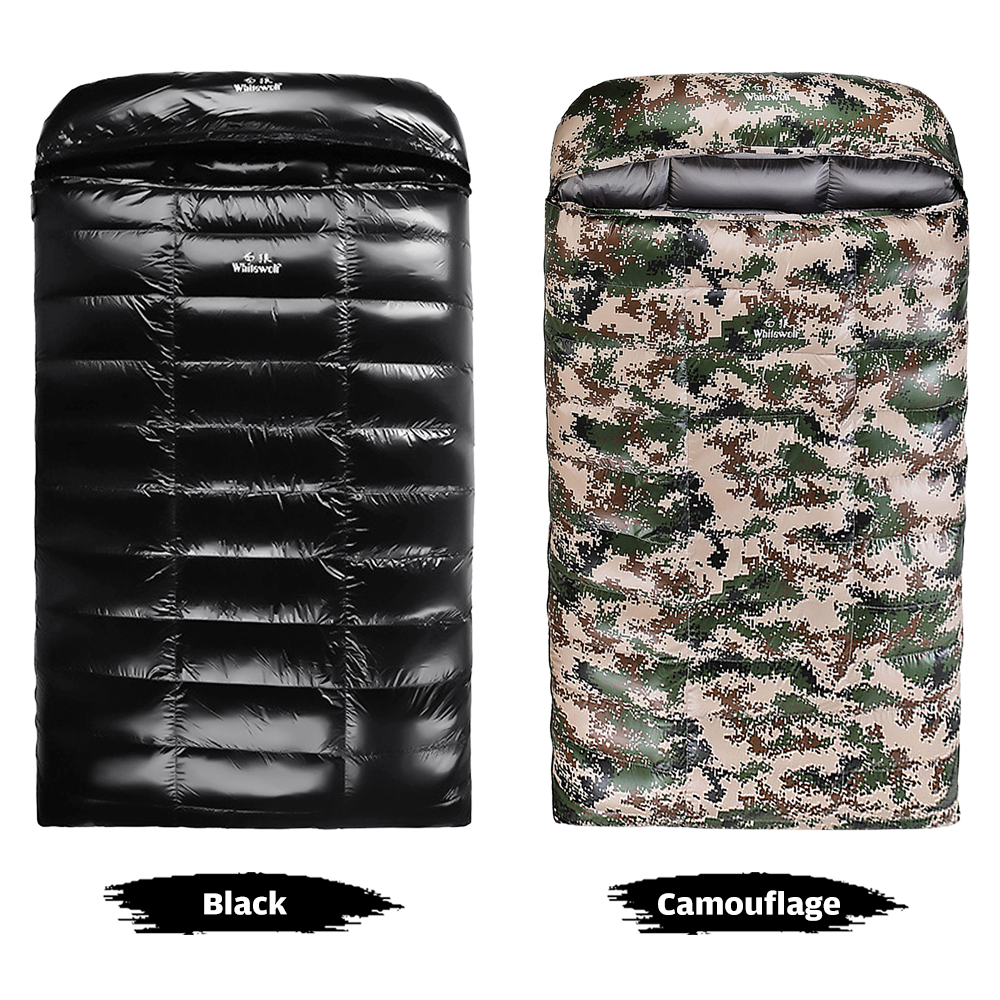 90% White Goosedown Lightweight Double Sleeping Bag 220x130cm with Compression Sack Camping Equipment Hiking Traveling
