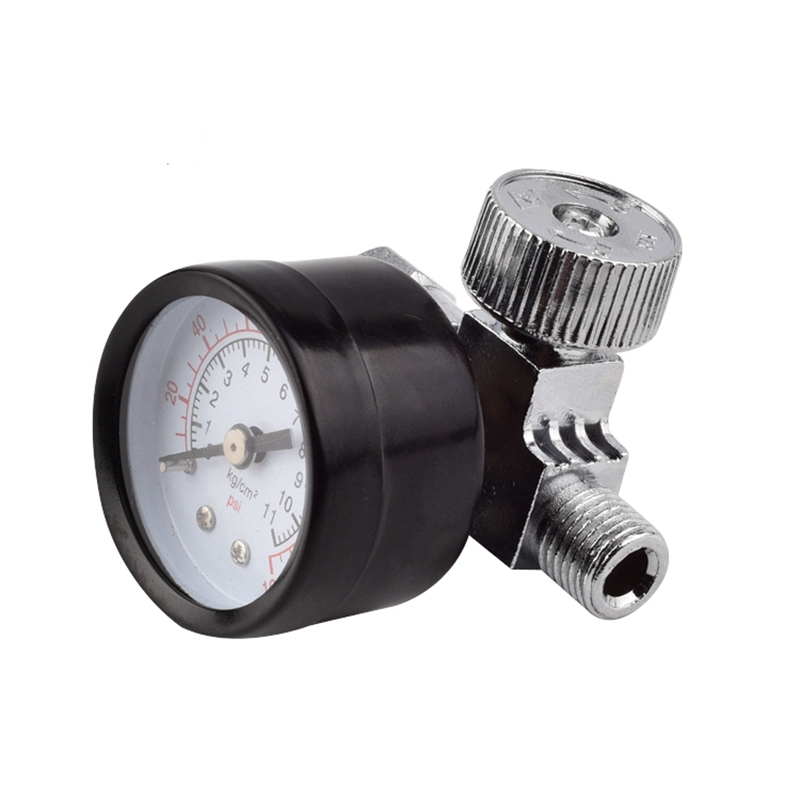 Spray Gun Air Flow Control Valve Pneumatic Parts Gas Adjustment Pressure Gauge Regulator Valve
