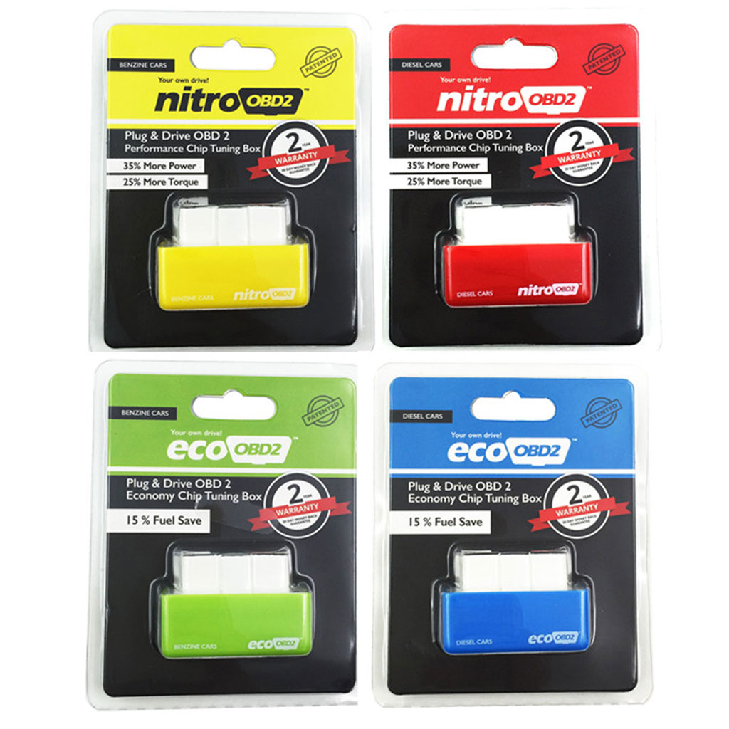 Hot Sale EcoOBD2 & Nitro OBD2 Gasoline Plug & Drive Performance For Benzine Eco OBD2 ECU Chip Tuning Box 15% Fuel Power Saving