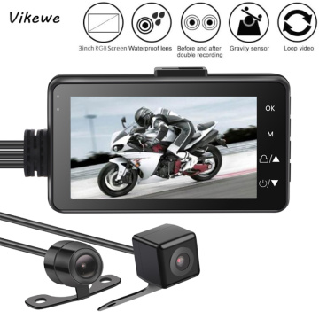 Motorcycle Dual Camera DVR Motor Dash Cam with Special Dual-track Front Rear Recorder Motorbike Electronics Moto Waterproof