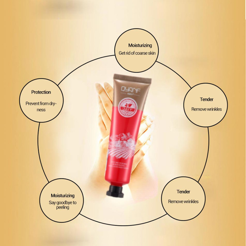 QYF Perfume Rose hand cream 60g*2pc hand Skin Care Anti Aging Repair Whitening Nourishing Anti Chapping Feet Care Cream