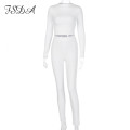 FSDA 2020 Autumn Women Set White Long Sleeve Crop Top And Biker Pants Leggings Sport Two Piece Set Casual Streetwear Tracksuit