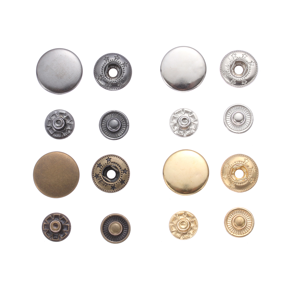 40Pcs/10Set DIY Scrapbooking Sewing Accessories Metal Round Fasteners Press Button Snap Buttons Leather Craft Clothes Bags