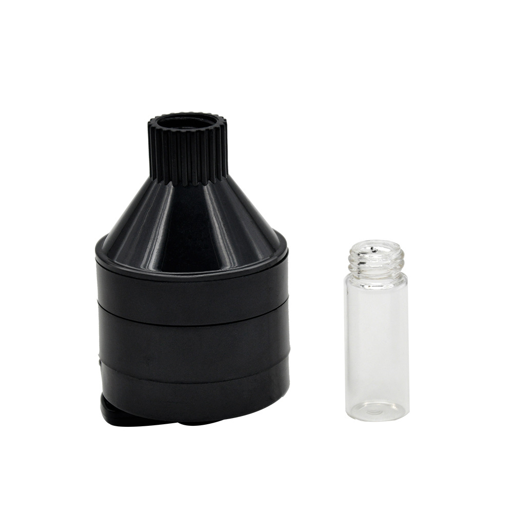 Plastic Manual Tobacco Vanilla Mill Tool with Glass Snuff Vial Spice Powder Storage Container Bottle Smoking Grinder Crusher