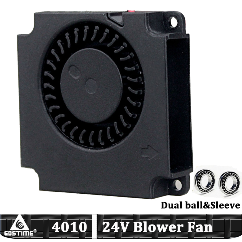 2pcs Gdstime 40mm Turbine Fan 24V 4010 Printer Cooling Accessories Blower DC Fan Radial dual ball Bearing Fans 40x40x10mm