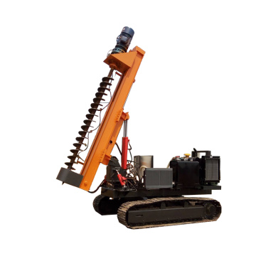 Automatic loading guardrail hydraulic pile driver with crawler photovoltaic