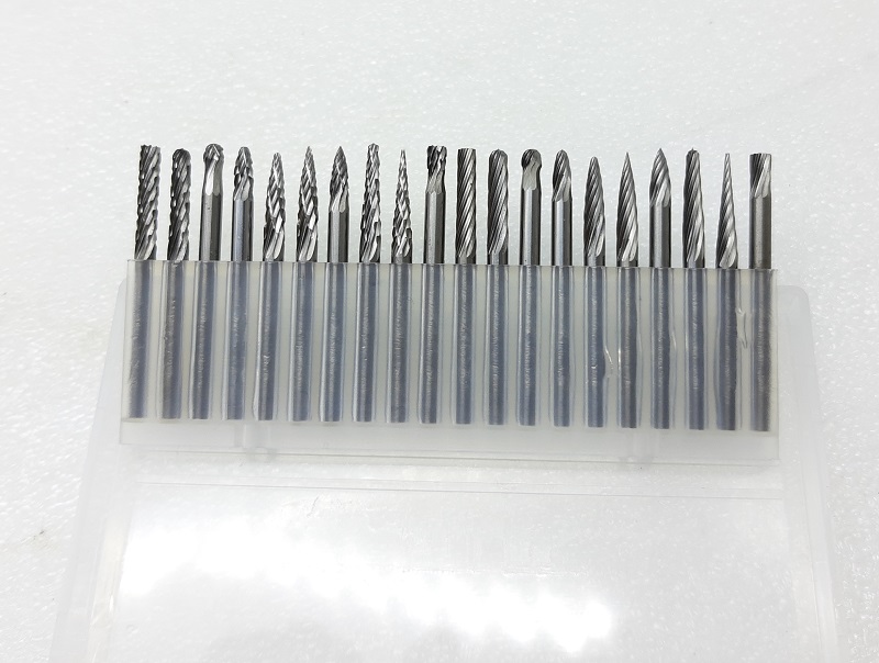 20Pcs/set 3x3 Rotary Tool Burr Drill Bit Set Tungsten Carbide Milling Cutter Cutting Edge Head Metal Woodworking Carving Tools