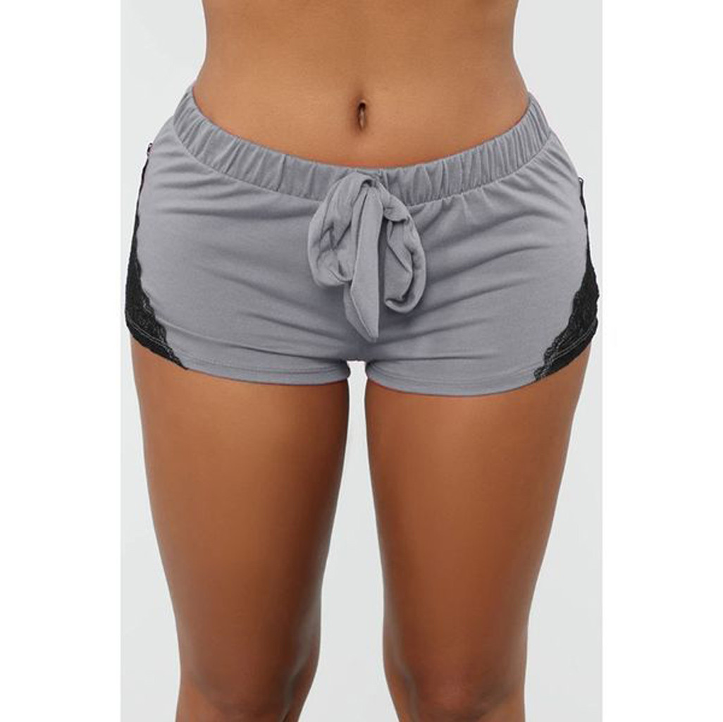 Summer Leisure Women Shorts Lace Bandage Elastic High Waist Leggings Tight Sports Casual Shorts Yo-Ga Short Feminino