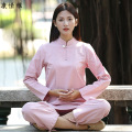 new cotton and linen suit Chinese Martial Arts Clothes Tai Chi Uniform Morning Exercise Sporting Wear Long Sleeves Kung Fu Suit
