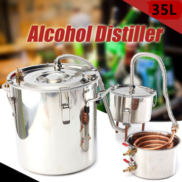 10/12/20/35L Home Brew Copper Distillery Moonshine Distiller for Alcohol Water Essential Oil With Cooling Column Condenser