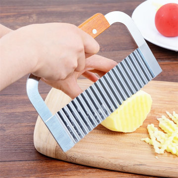 Stainless Steel Crinkle Cutter Wave Potato Slicer Corrugated Vegetable Chip Kitchen Home Cutting Tool Shredders Knife