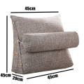 Stereo Wedge Shape Backrest Pillow Waist Cushion Washable Cotton Linen Sofa Cushions Bed Rest Maternity Lounger Pillow Reading