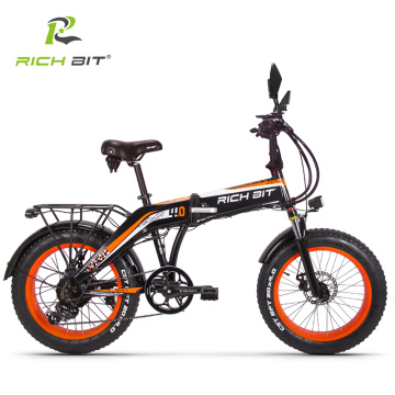 RICHBIT 500W 48V 20inch Fat Tire ebike Electric Bike Folding Snow Electric Bicycle Suspension Turning lights Mirrror Disc Brake