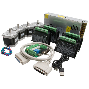 CNC Router Kit 4 Axis,4pcs 1.2N Nema23 stepper motor and TB6600 driver+1 pc MACH3 DB25 interface board+ 1 power supply 24v 15A