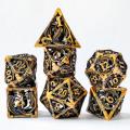 Hollowed DND Metal Dice Featured with 3D Dragon, Hollow Metal Dice