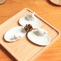 3pcs Zakka cooking tools Mini birdie rabbit deerlet dishes plates Animal pure white ceramic tray Home decoration tableware t52