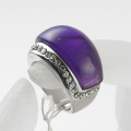 rhodium Plated Rhinestones purple resin Finger Rings For Man and Woman wholesale