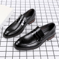 Misalwa Slip On Men Elegant Oxford Shoes British Male Brogue Business Wedding Dress Formal Leather Loafers Office Salesman