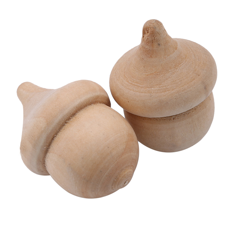 Creative Useful NEW Hot Sale 10PCS Unfinished Wooden Acorns Peg Ornament