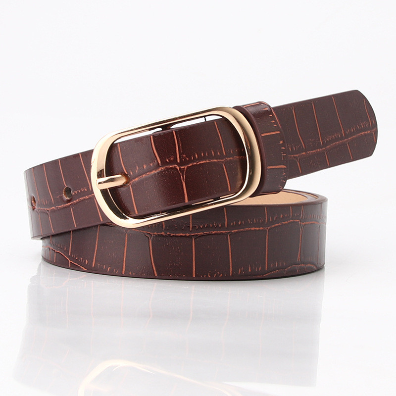New Fashion Fake Fissure PU Leather Waist Belts Casual Pin Buckle Knit Belt for Woman Summer Dress Leopard Waistband Quality