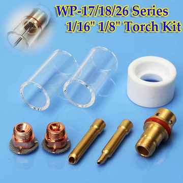 8 Pcs/Set TIG Welding Torch Cup Gas Saver Stubby Cup Gas Collet Nozzle Kit For WP-17/18/26 1/16