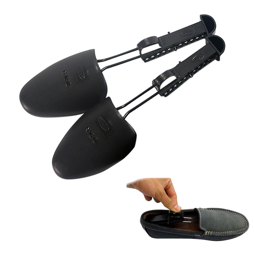 1Pair Men / Women Plastic Spring Shoe Tree Stretcher Boot Holder Shaper Automatic Support Black Color *C