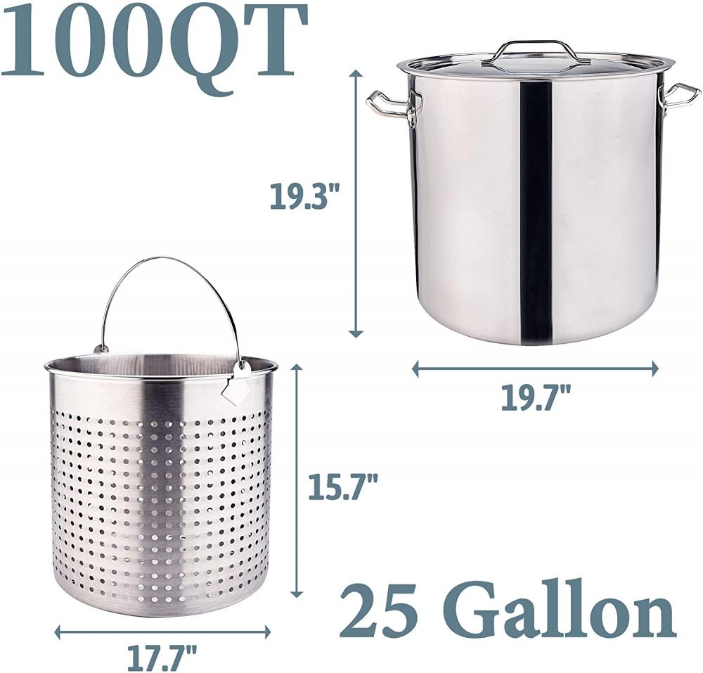 100QT Stainless Steel Stock Pot