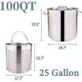 100QT Stainless Steel Stock Pot