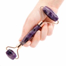 Amethyst Facial Jade Roller Massager Natural Stone Purple For Face Anti Wrinkle Lifting Guasha Scraper Set Slimming Beauty Tools