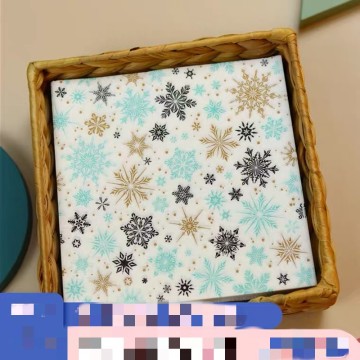 10pcs 33*33cm Christmas Snowflakes theme paper napkins serviettes decoupage decorated for wedding party virgin wood tissues