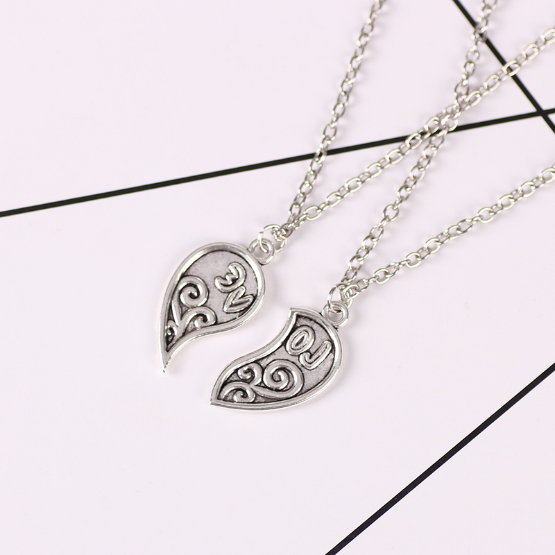 I Love You Best Friends Couple Necklace Jewelry Puzzle BFF Key Lock Tai Chi Heart Pendants Necklaces For Women Men Gift Collier