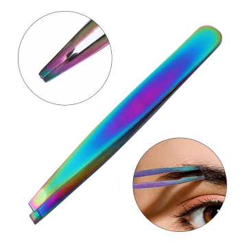 1Pc Chameleon Stainless Steel Eyebrow Tweezers Professional Eyebrow Eyelash Tweezers Clip Eye Makeup Cosmetic Tools