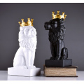 Abstract Resin Lion Sculpture Crown Lion Statue Handicraft Decorations Lion King Modle Home Decoration Accessories Gifts