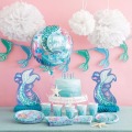 1set Mermaid Party Decoration Happy Birthday Bunting Banner Paper Tassels Pompoms Garlands Cake Toppers Birthday Party Supplies