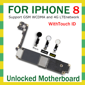 Original unlocked for iphone 8 Motherboard with Touch ID For iPhone 8 4.7