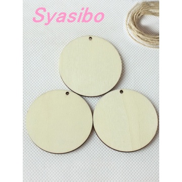 63mm/70mm Blank Wooden Circle Key Chain Round Wooden Disks With Hole Favor Tags-CT1202 K/L