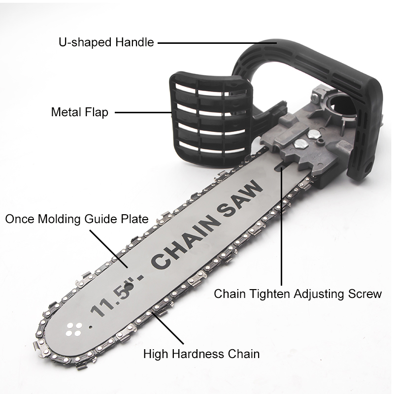 BDCAT 11.5/12 Inch Chainsaw Bracket Changed 100 125 150 Electric Angle Grinder M10/M14 Into Chain Saw Woodworking Power Tool Set