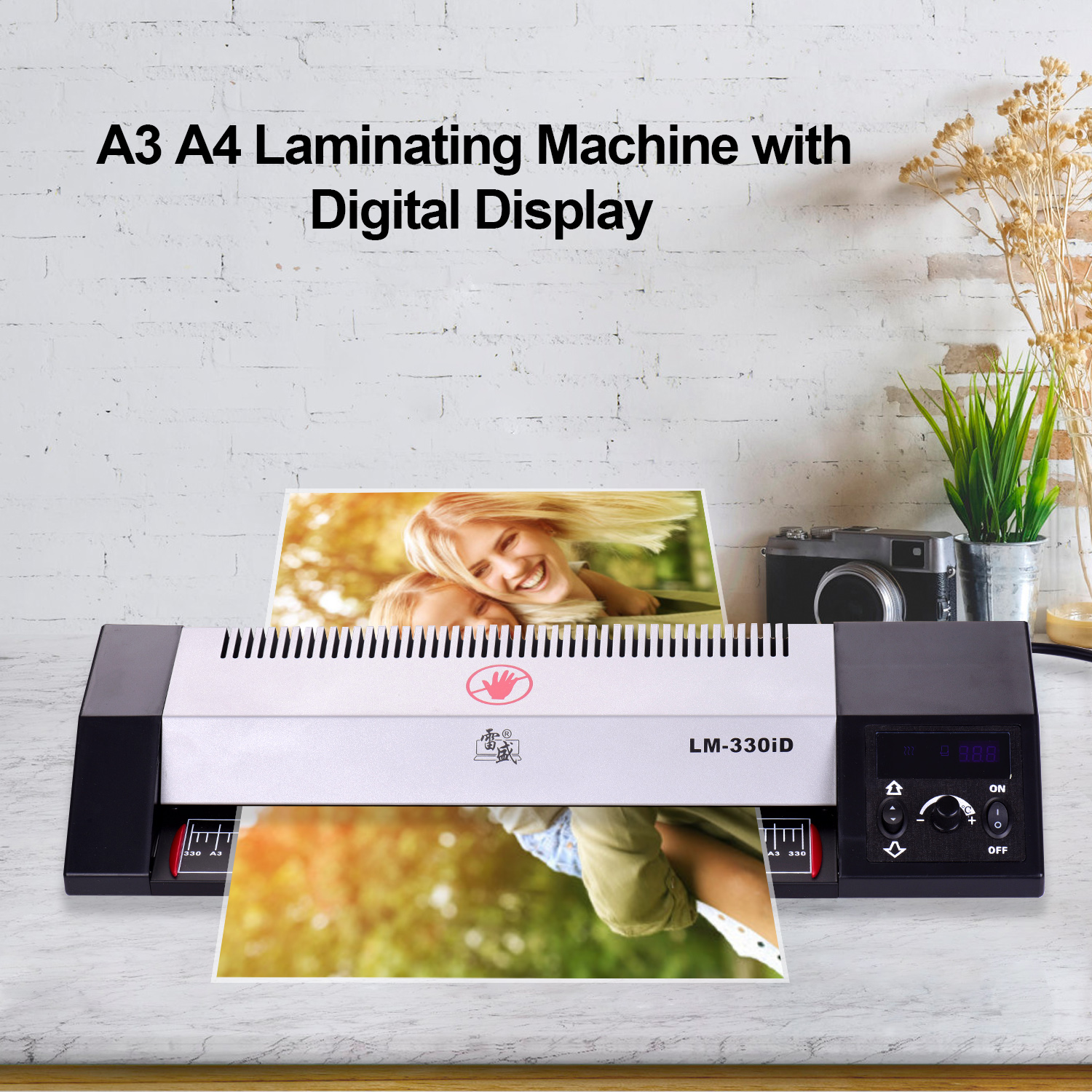 A3 Laminator Photo/Paper/Document Hot Cold Laminating Machine with 4 Roller LED Display Fast Laminating Temperature Adjustable