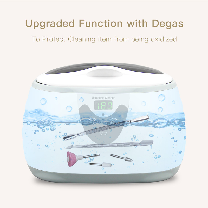 Ultrasonic Cleaners 600ml Ultrasonic Cleaner Manicure Tools Sonic Cleaning Jewelry Eyeglasses Denture Home Ultrasound Bath