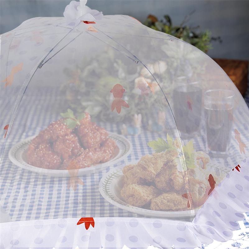 Kitchen Foldable Table Food Cover Umbrella Style Anti Fly Mosquito Food Dust Cover Kitchen Gadgets Cooking Tools