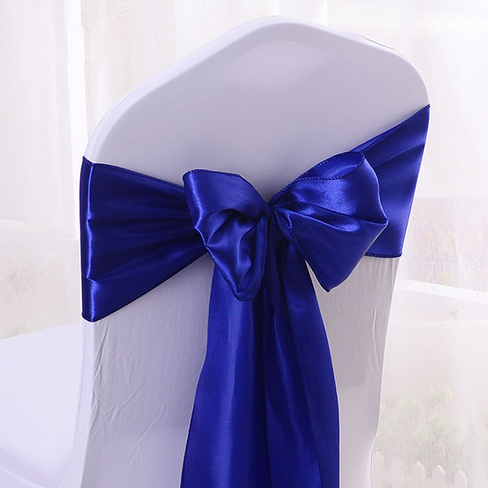 50 Pieces 16x275cm Red Blue Green 21 Colors Satin Chair Sash Ribbon For Wedding Baptism Party Hotel Banquet Ceremony Decoration