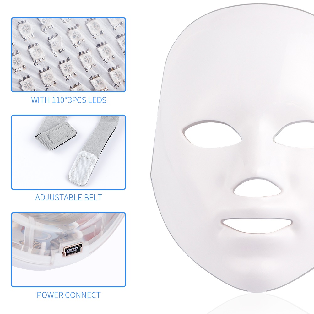 NOBOX-Minimalism Design 7 Colors LED Facial Mask Photon Therapy Anti-Acne Wrinkle Removal Skin Rejuvenation Face Skin Care Tools
